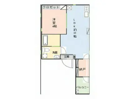 シース住吉(1LDK/5階)の間取り写真