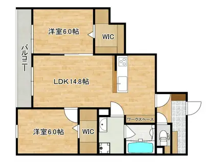 リヒトハイム(2LDK/2階)の間取り写真