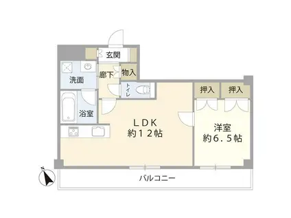 岩城ハイム日暮里(1LDK/3階)の間取り写真