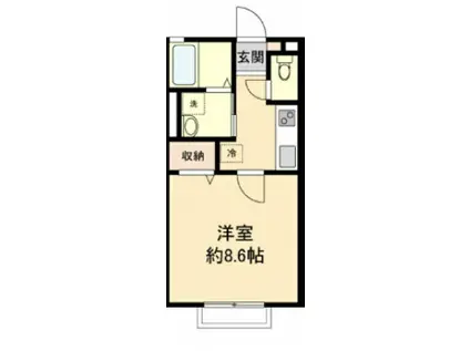 パークサイドハイムあびこ(1K/1階)の間取り写真