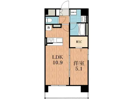 アストラルグラミ阿倍野(1LDK/9階)の間取り写真