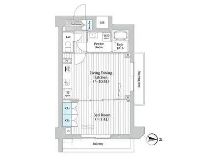 プレール・ドゥーク新宿ウエスト(1LDK/4階)の間取り写真