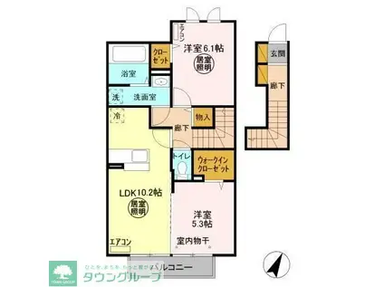 TIARAIII(2LDK/2階)の間取り写真