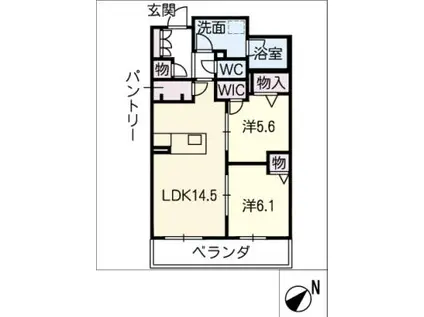 KORYO NEST 浄水 A棟(2LDK/3階)の間取り写真