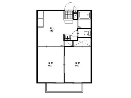 ハイツベスト I(2DK/2階)の間取り写真
