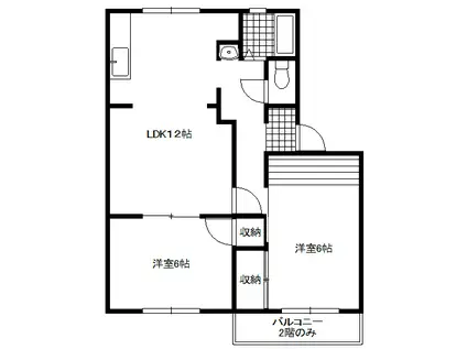 タウニィすずきA(2LDK/2階)の間取り写真