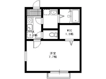 ヒルサイド和田(1K/2階)の間取り写真