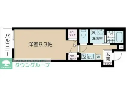 フェリーチェ百合ヶ丘A(1K/3階)の間取り写真