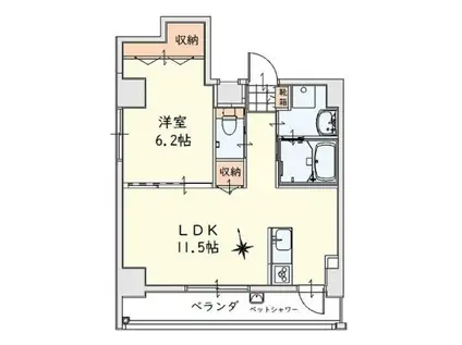 天妃MCM(1LDK/5階)の間取り写真