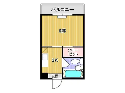 コーポ東向山(1K/1階)の間取り写真