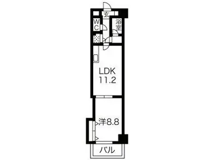 グローバル畑江(1LDK/4階)の間取り写真