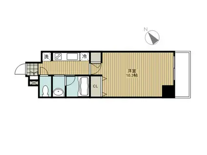 BUENA万代4(1K/1階)の間取り写真