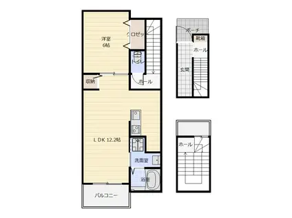 プロムナード ヴィラ III(1LDK/3階)の間取り写真