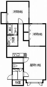 ABUNDANTA(2LDK/2階)の間取り写真