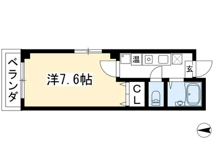 ぽえむ西陣館(1K/4階)の間取り写真