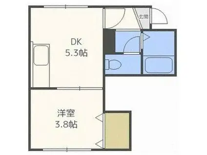 PRECIOUS菊水II(1DK/3階)の間取り写真