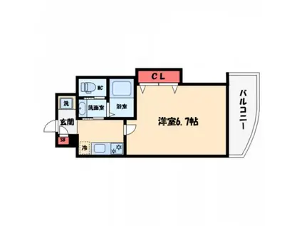 LUXEドーム前II(1K/7階)の間取り写真