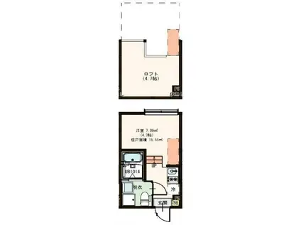 ハーモニーテラス東大泉II(ワンルーム/1階)の間取り写真