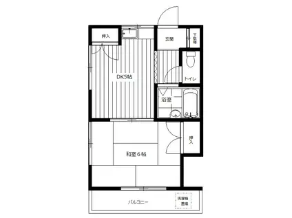 サンコーポ(1DK/2階)の間取り写真