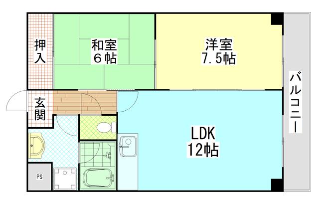 エムテック八尾(2LDK/2階)の間取り写真