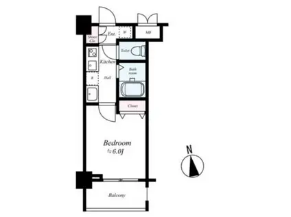 フェニックス池袋ノース(1K/2階)の間取り写真