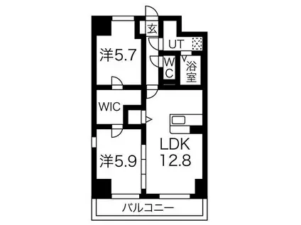 アグレアーブル(2LDK/5階)の間取り写真