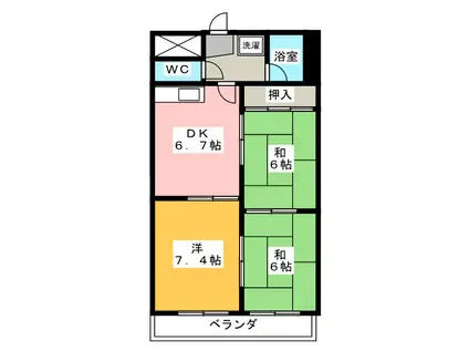 アソルティ伝馬町(3DK/7階)の間取り写真
