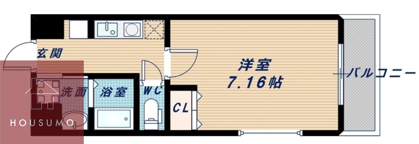 第3クリスタル三国駅前(1K/10階)の間取り写真