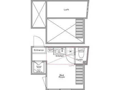 ハーモニーテラス巣鴨(ワンルーム/2階)の間取り写真
