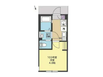 ブルーミング横浜(1K/1階)の間取り写真