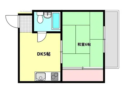 ビスタ新庄ハイツII(1DK/3階)の間取り写真