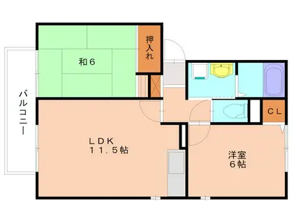 グレイスパル(2LDK/1階)の間取り写真