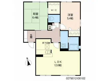 メゾン・グレース  D棟(2LDK/1階)の間取り写真