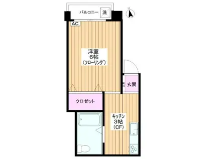 常盤台MYコーポ(1K/4階)の間取り写真