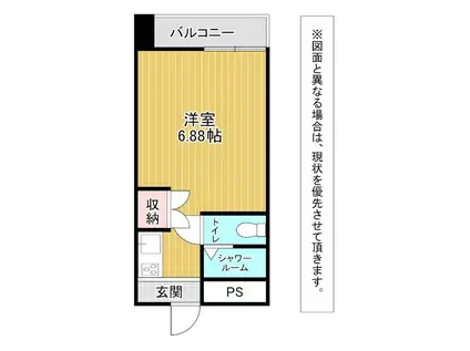 ビブレ西小倉B(ワンルーム/9階)の間取り写真