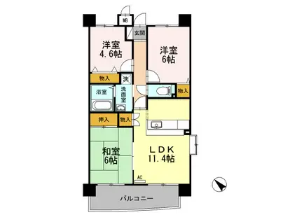 ロイヤルビュー新広(3LDK/7階)の間取り写真