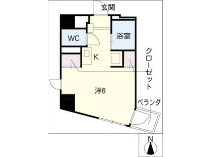 サンパーク上前津(ワンルーム/5階)の間取り写真