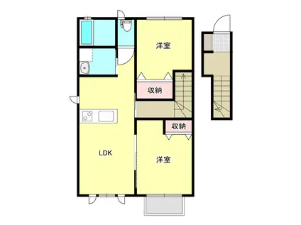 プランドールA(2LDK/2階)の間取り写真