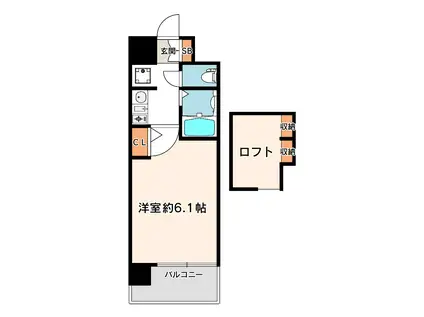 エステムコート難波ウエスト-SIDE大阪ドーム前(1K/4階)の間取り写真