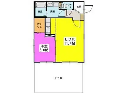 RIVER SISTER(1LDK/1階)の間取り写真