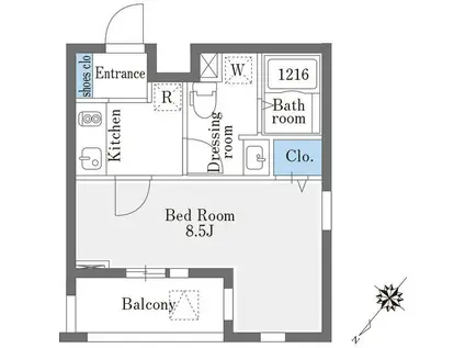 LA DOUCEUR巣鴨イースト(1K/1階)の間取り写真