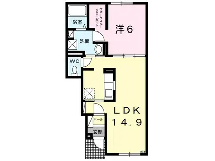 ドルチェI(1LDK/1階)の間取り写真