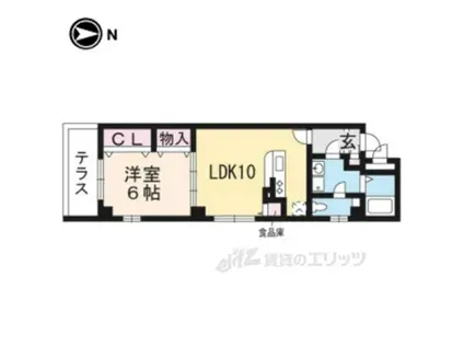 ルテア神足(1LDK/1階)の間取り写真