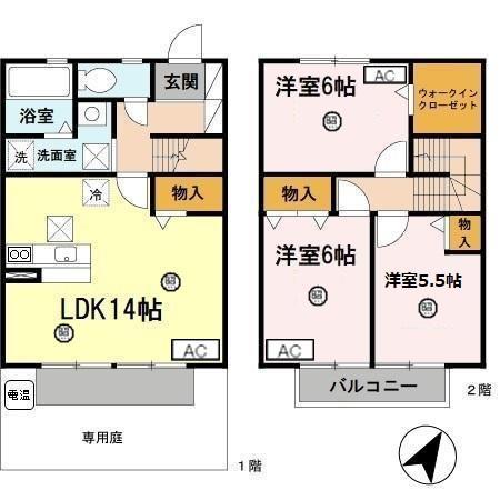 パステル堀止(3LDK/1階)の間取り写真