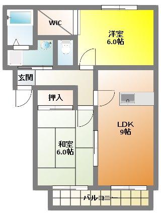 シャルムコートIII(2LDK/1階)の間取り写真