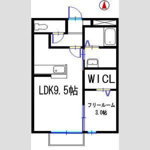 ディアコート(1LDK/2階)の間取り写真