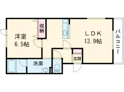 ESPERANZA(1LDK/2階)の間取り写真