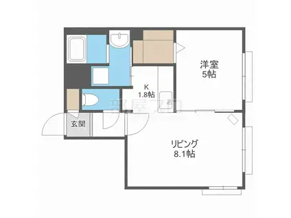 グランメール 宮の沢駅(1LDK/1階)の間取り写真