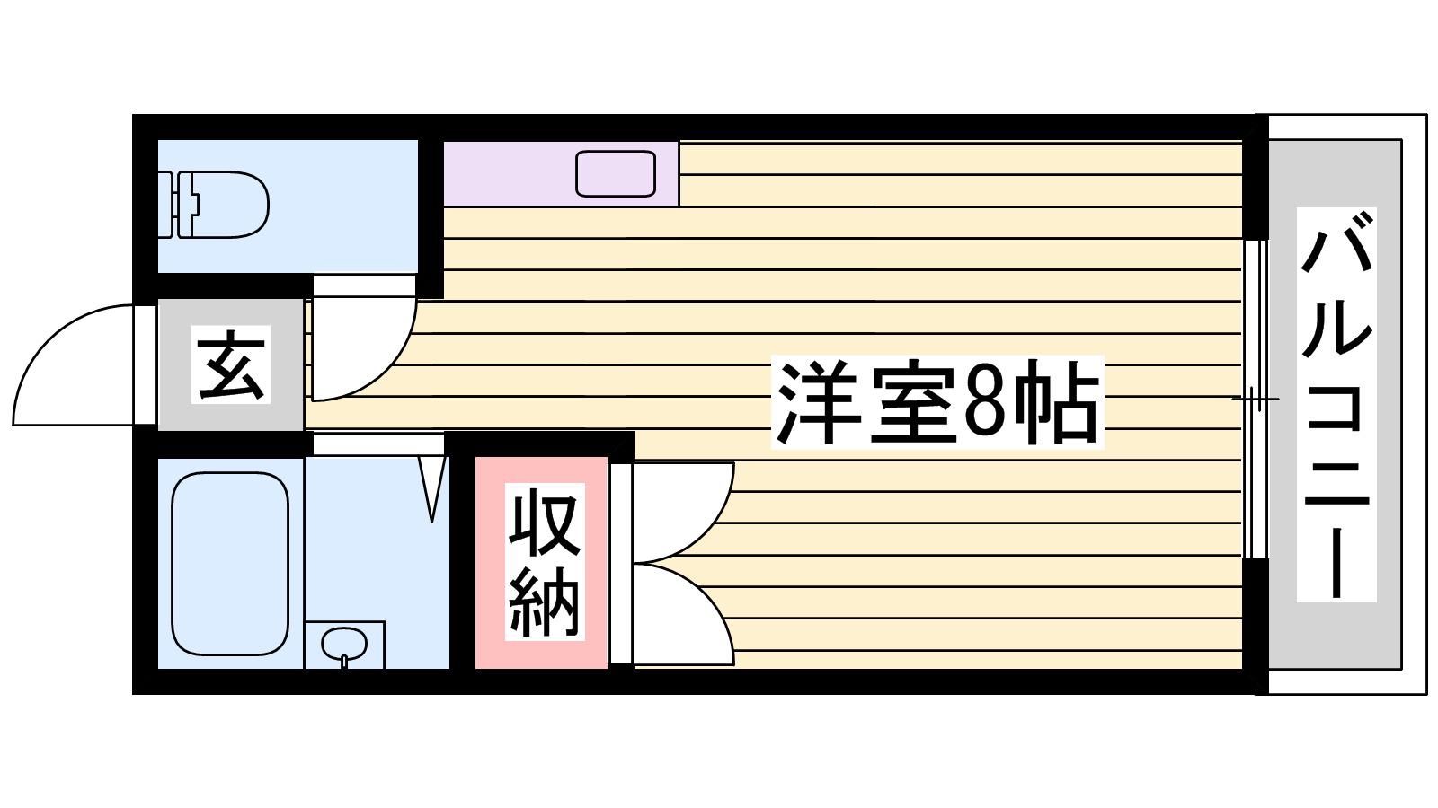 ブルースノーシラクニ(ワンルーム/2階)の間取り写真