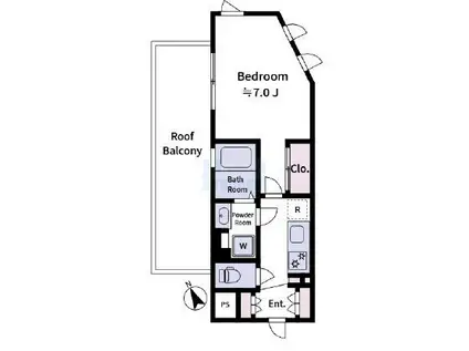 ラヴィエール新板橋(1K/4階)の間取り写真